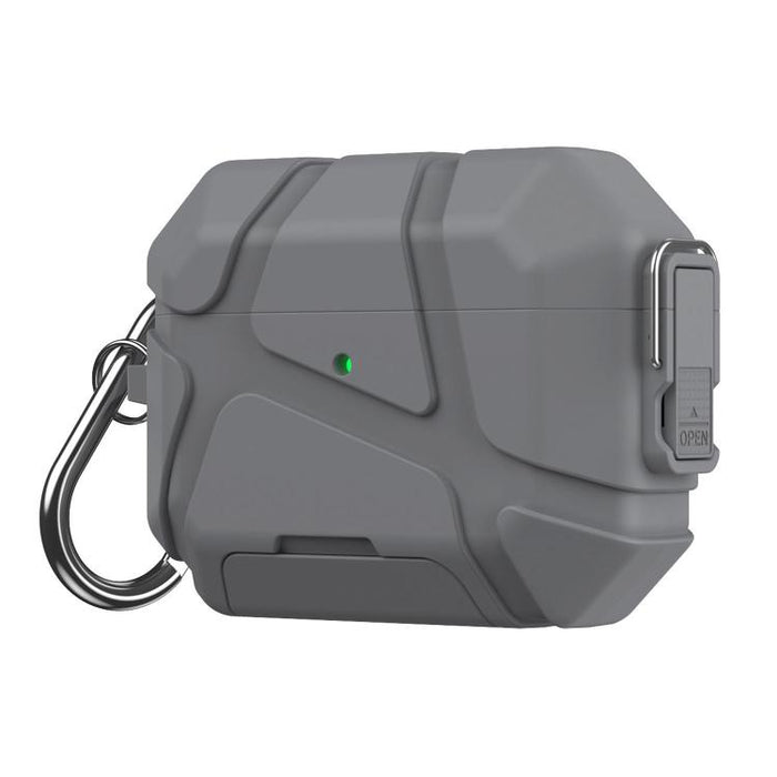 Snap-Lock Invisible Holder Full-Cover TPU Earphone Cover with Carabiner, For AirPods Pro 3