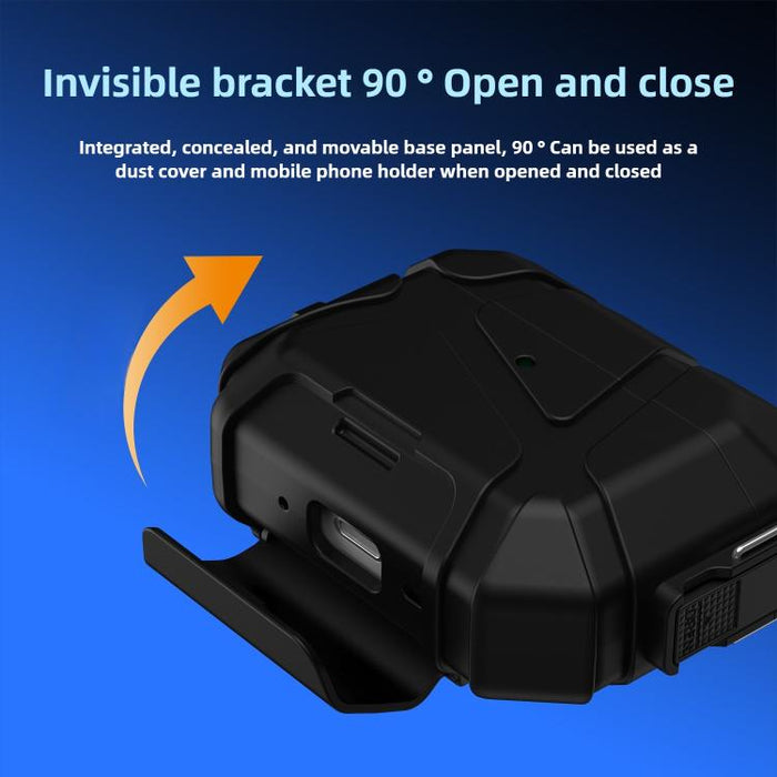 Snap-Lock Invisible Holder Full-Cover TPU Earphone Cover with Carabiner, For AirPods Pro 3