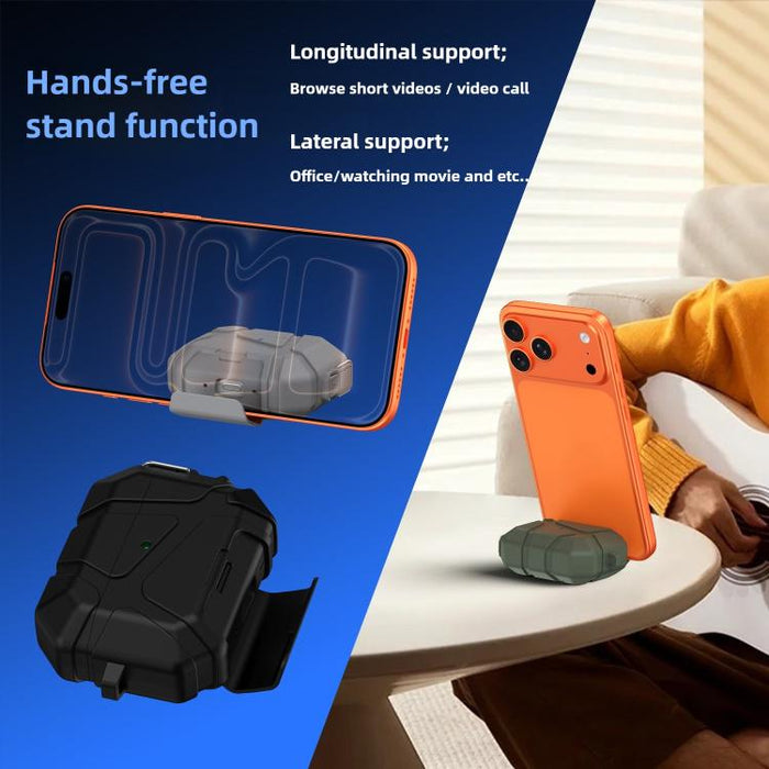 Snap-Lock Invisible Holder Full-Cover TPU Earphone Cover with Carabiner, For AirPods Pro 3