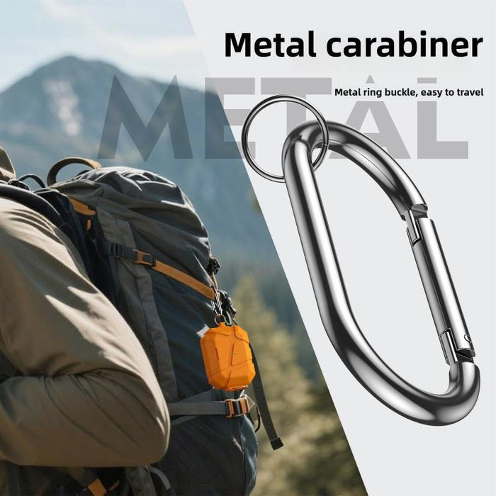 Snap-Lock Invisible Holder Full-Cover TPU Earphone Cover with Carabiner, For AirPods Pro 3