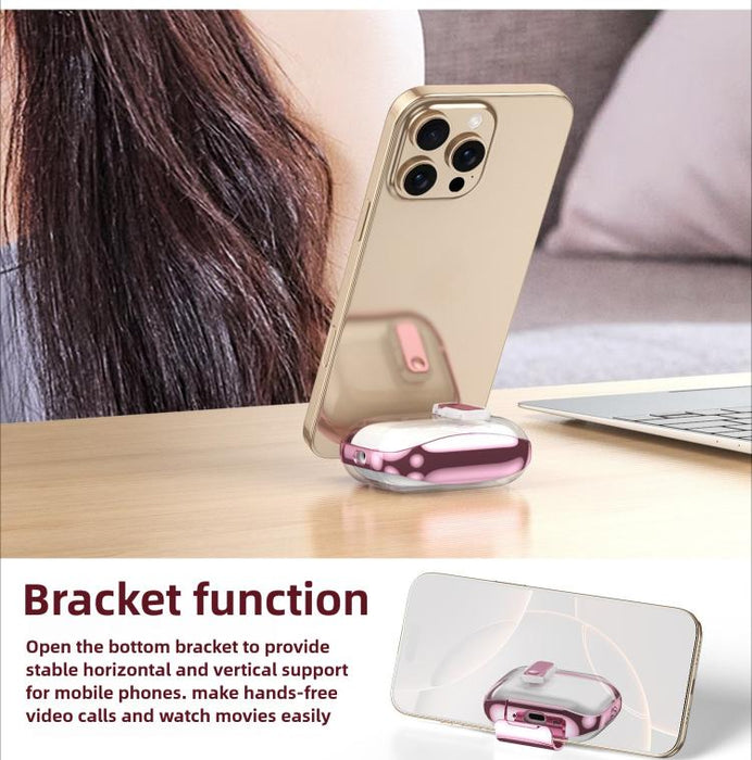 Glass-Coated Transparent Electroplated Lock Invisible Holder Earphone Cover with Metal Ring Buckle, For AirPods Pro 3