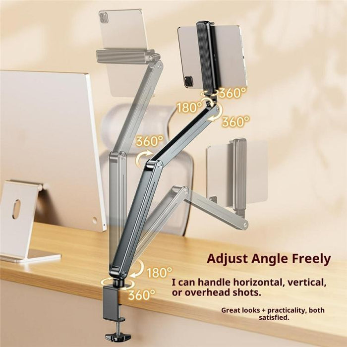 P86 Foldable 360 Degree Rotation Suspension Arm Aluminum Alloy Tablet Stand for Bed / Desk, P86