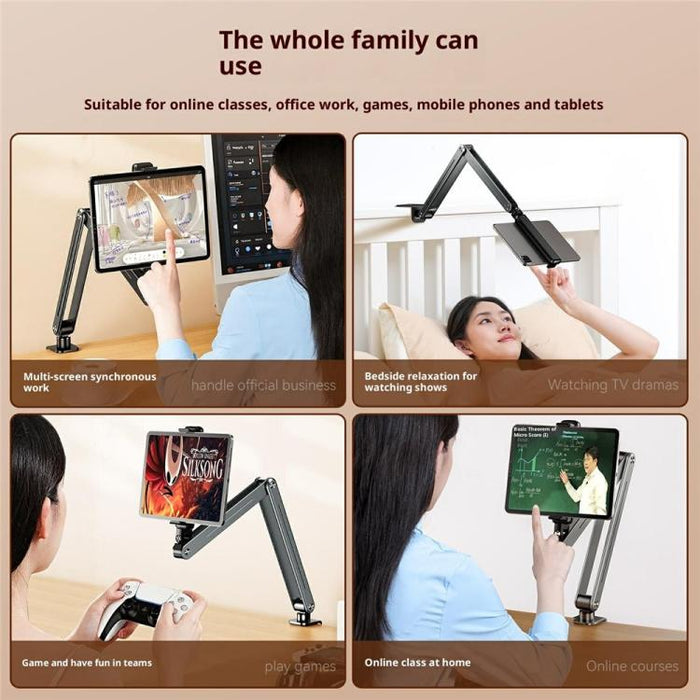 P86 Foldable 360 Degree Rotation Suspension Arm Aluminum Alloy Tablet Stand for Bed / Desk, P86