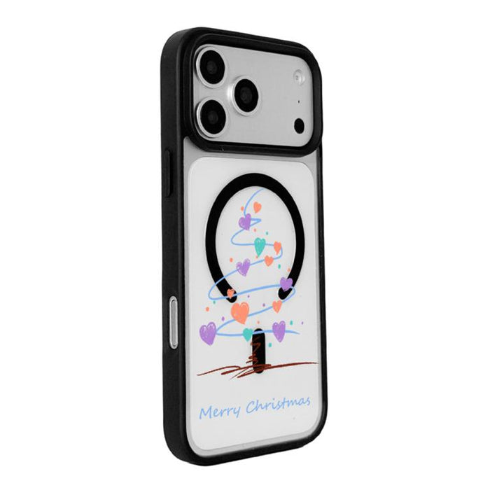 Christmas Series Strong Magnetic Painted Black Edge Phone Case, For iPhone 17 Pro Max, For iPhone 17 Pro, For iPhone 17, For iPhone 16 Pro Max, For iPhone 16 Pro, For iPhone 16, For  iPhone 15 Pro Max