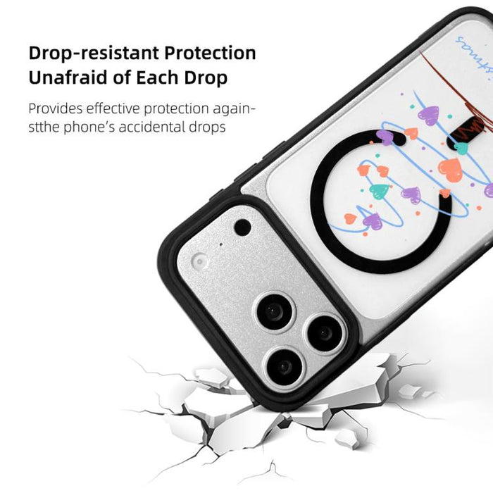 Christmas Series Strong Magnetic Painted Black Edge Phone Case, For iPhone 17 Pro Max, For iPhone 17 Pro, For iPhone 17, For iPhone 16 Pro Max, For iPhone 16 Pro, For iPhone 16, For  iPhone 15 Pro Max