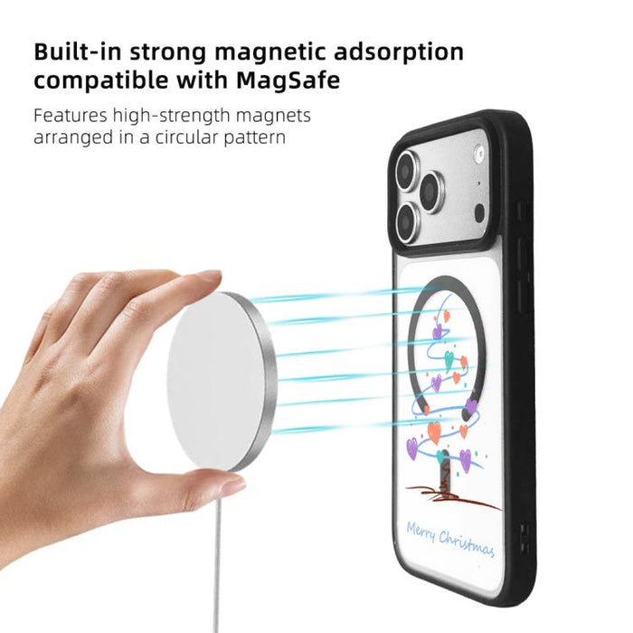 Christmas Series Strong Magnetic Painted Black Edge Phone Case, For iPhone 17 Pro Max, For iPhone 17 Pro, For iPhone 17, For iPhone 16 Pro Max, For iPhone 16 Pro, For iPhone 16, For  iPhone 15 Pro Max