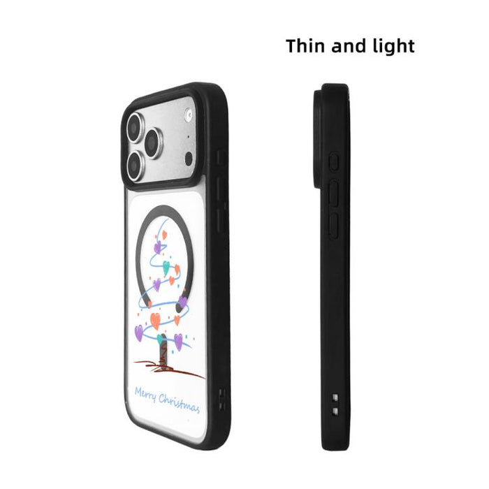 Christmas Series Strong Magnetic Painted Black Edge Phone Case, For iPhone 17 Pro Max, For iPhone 17 Pro, For iPhone 17, For iPhone 16 Pro Max, For iPhone 16 Pro, For iPhone 16, For  iPhone 15 Pro Max
