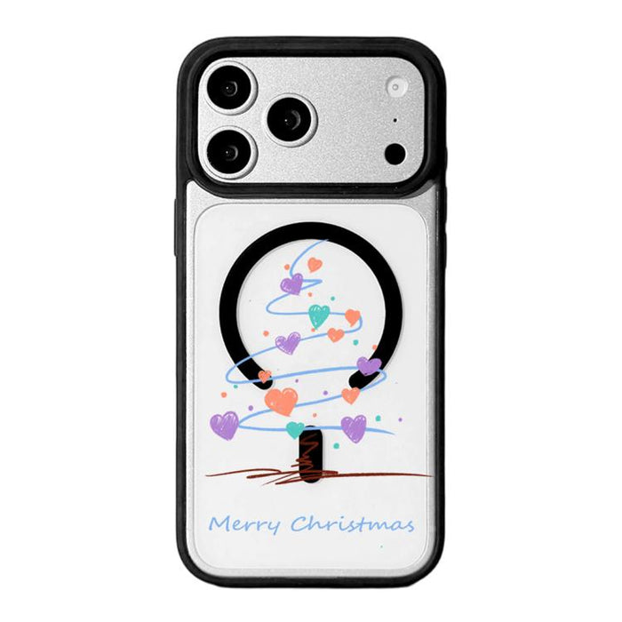 Christmas Series Strong Magnetic Painted Black Edge Phone Case, For iPhone 17 Pro Max, For iPhone 17 Pro, For iPhone 17, For iPhone 16 Pro Max, For iPhone 16 Pro, For iPhone 16, For  iPhone 15 Pro Max