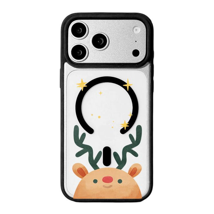 Christmas Series Strong Magnetic Painted Black Edge Phone Case, For iPhone 17 Pro Max, For iPhone 17 Pro, For iPhone 17, For iPhone 16 Pro Max, For iPhone 16 Pro, For iPhone 16, For  iPhone 15 Pro Max