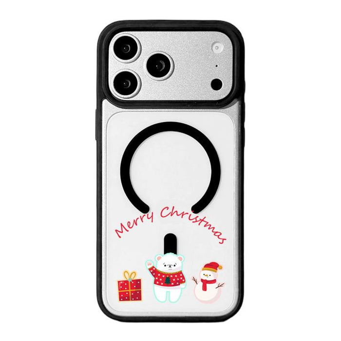 Christmas Series Strong Magnetic Painted Black Edge Phone Case, For iPhone 17 Pro Max, For iPhone 17 Pro, For iPhone 17, For iPhone 16 Pro Max, For iPhone 16 Pro, For iPhone 16, For  iPhone 15 Pro Max