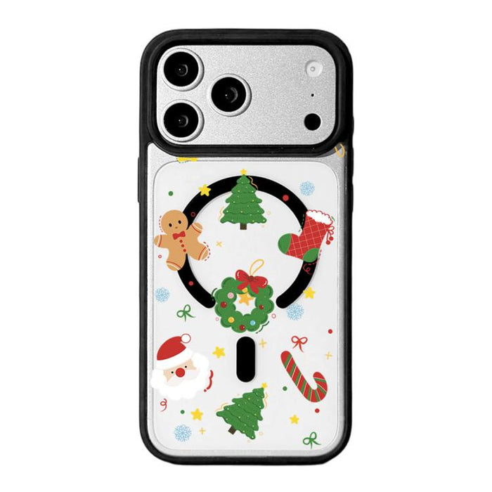 Christmas Series Strong Magnetic Painted Black Edge Phone Case, For iPhone 17 Pro Max, For iPhone 17 Pro, For iPhone 17, For iPhone 16 Pro Max, For iPhone 16 Pro, For iPhone 16, For  iPhone 15 Pro Max