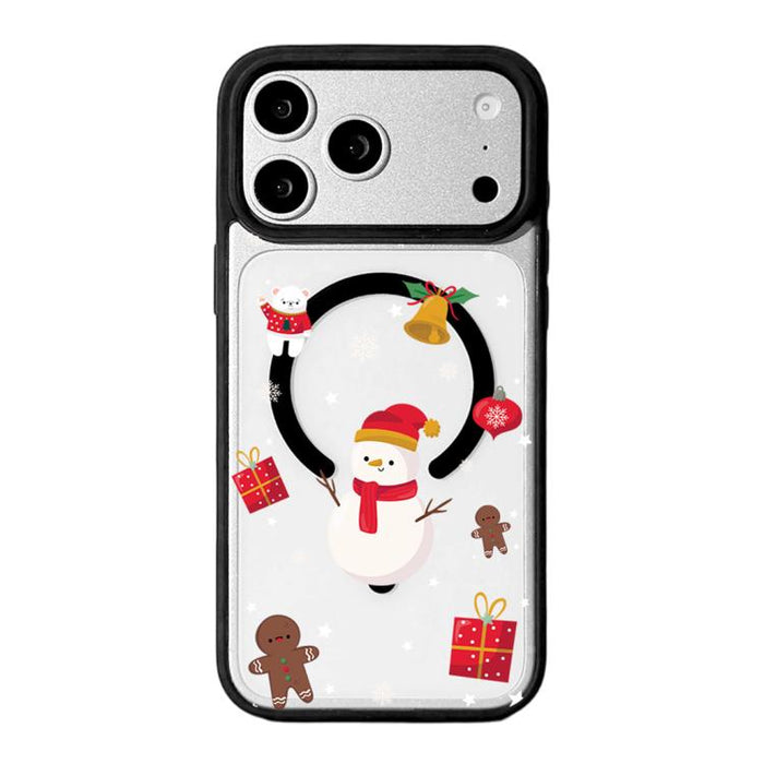 Christmas Series Strong Magnetic Painted Black Edge Phone Case, For iPhone 17 Pro Max, For iPhone 17 Pro, For iPhone 17, For iPhone 16 Pro Max, For iPhone 16 Pro, For iPhone 16, For  iPhone 15 Pro Max