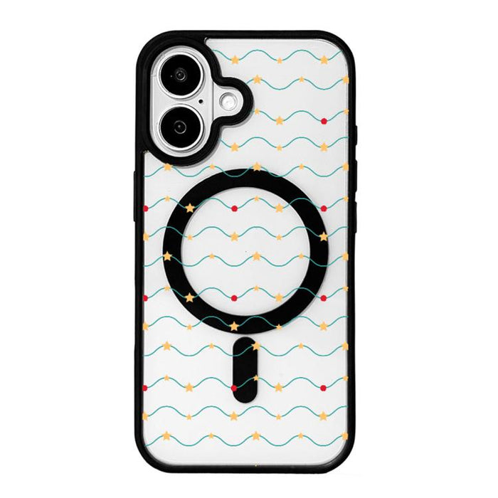 Christmas Series Strong Magnetic Painted Black Edge Phone Case, For iPhone 17 Pro Max, For iPhone 17 Pro, For iPhone 17, For iPhone 16 Pro Max, For iPhone 16 Pro, For iPhone 16, For  iPhone 15 Pro Max