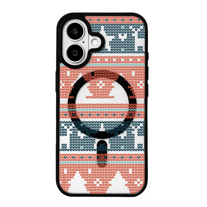 Christmas Series Strong Magnetic Painted Black Edge Phone Case, For iPhone 17 Pro Max, For iPhone 17 Pro, For iPhone 17, For iPhone 16 Pro Max, For iPhone 16 Pro, For iPhone 16, For  iPhone 15 Pro Max