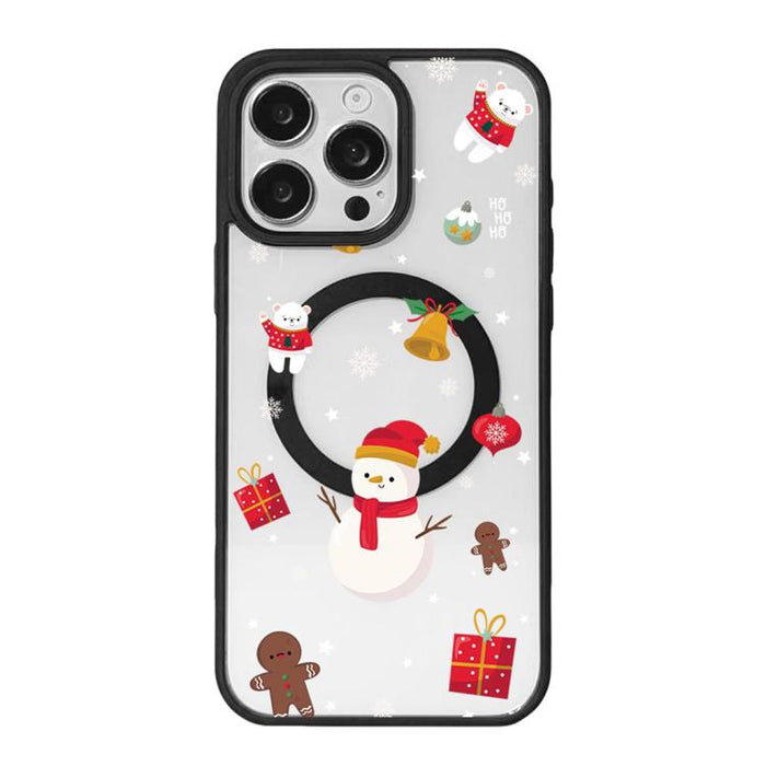 Christmas Series Strong Magnetic Painted Black Edge Phone Case, For iPhone 17 Pro Max, For iPhone 17 Pro, For iPhone 17, For iPhone 16 Pro Max, For iPhone 16 Pro, For iPhone 16, For  iPhone 15 Pro Max