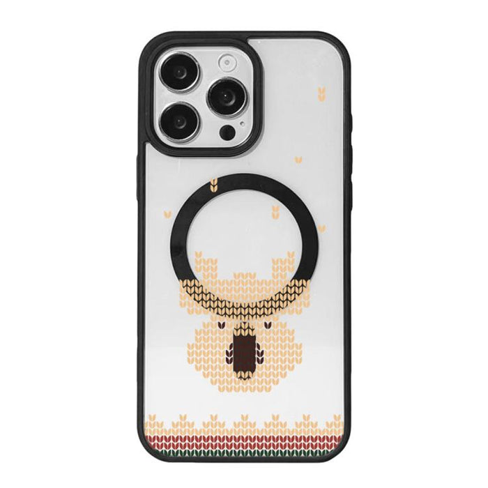 Christmas Series Strong Magnetic Painted Black Edge Phone Case, For iPhone 17 Pro Max, For iPhone 17 Pro, For iPhone 17, For iPhone 16 Pro Max, For iPhone 16 Pro, For iPhone 16, For  iPhone 15 Pro Max