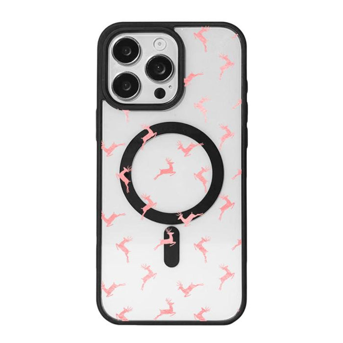 Christmas Series Strong Magnetic Painted Black Edge Phone Case, For iPhone 17 Pro Max, For iPhone 17 Pro, For iPhone 17, For iPhone 16 Pro Max, For iPhone 16 Pro, For iPhone 16, For  iPhone 15 Pro Max