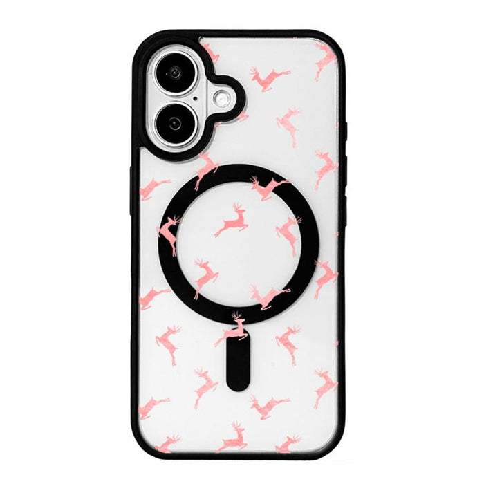 Christmas Series Strong Magnetic Painted Black Edge Phone Case, For iPhone 17 Pro Max, For iPhone 17 Pro, For iPhone 17, For iPhone 16 Pro Max, For iPhone 16 Pro, For iPhone 16, For  iPhone 15 Pro Max