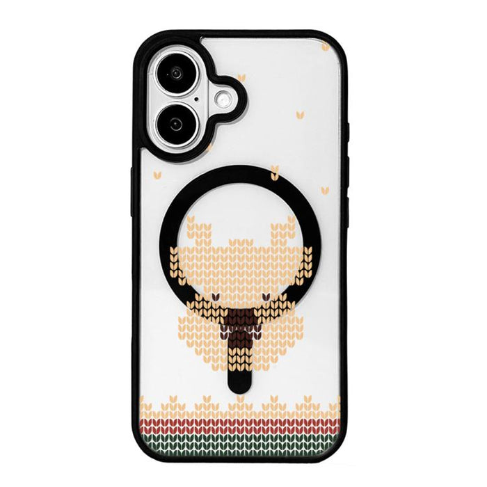 Christmas Series Strong Magnetic Painted Black Edge Phone Case, For iPhone 17 Pro Max, For iPhone 17 Pro, For iPhone 17, For iPhone 16 Pro Max, For iPhone 16 Pro, For iPhone 16, For  iPhone 15 Pro Max