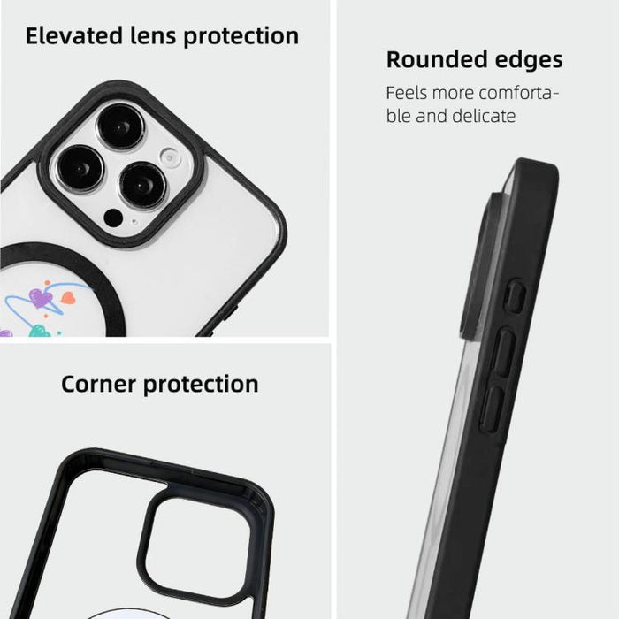 Christmas Series Strong Magnetic Painted Black Edge Phone Case, For  iPhone 15 Pro