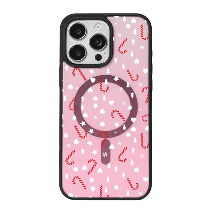 Christmas Series Strong Magnetic Painted Black Edge Phone Case, For  iPhone 15 Pro