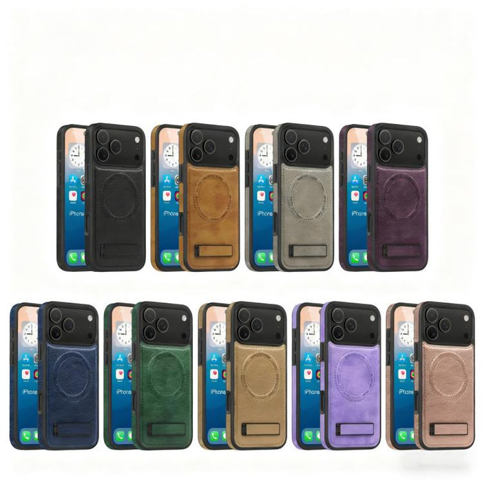 Multi-function Holder MagSafe PU Phone Case, For iPhone 17 Pro Max, For iPhone 17 Pro, For iPhone 17, For iPhone  Air