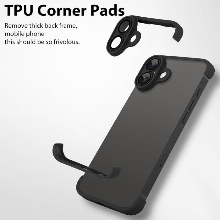 Funda ultradelgada sin marco de TPU con cuatro airbags en las esquinas y protección antigolpes para la lente., For iPhone 16 Pro Max, For iPhone 16 Pro, For iPhone 16 Plus, For iPhone 16