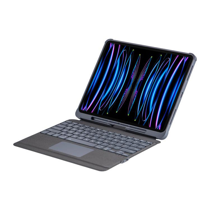 Funda protectora magnética con airbag en las cuatro esquinas y teclado Bluetooth retroiluminado dividido, For iPad Air 13 2025 / 2024 / Pro 12.9