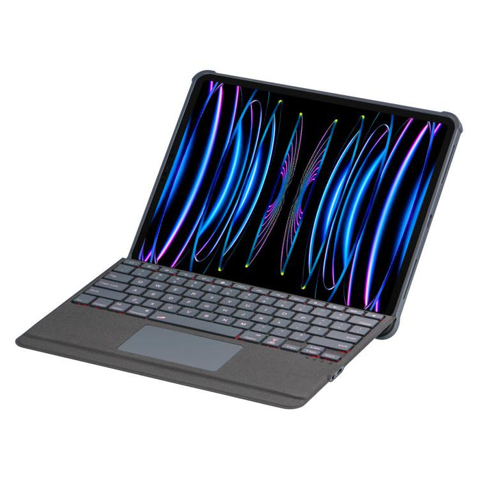 Funda protectora magnética con airbag en las cuatro esquinas y teclado Bluetooth retroiluminado dividido, For iPad Air 13 2025 / 2024 / Pro 12.9