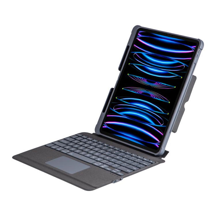 Funda protectora magnética con airbag en las cuatro esquinas y teclado Bluetooth retroiluminado dividido, For iPad Air 13 2025 / 2024 / Pro 12.9