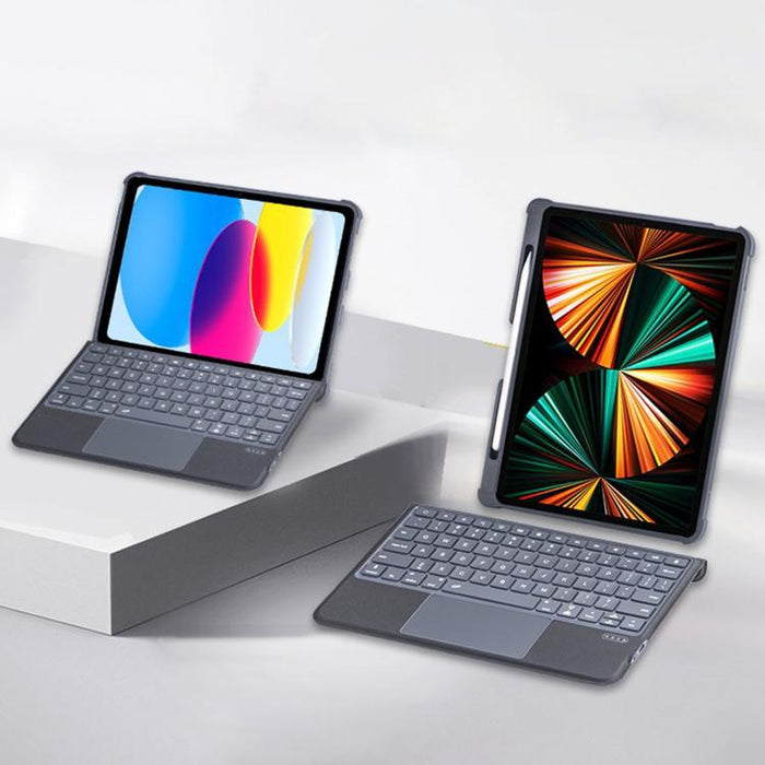 Funda protectora magnética con airbag en las cuatro esquinas y teclado Bluetooth retroiluminado dividido, For iPad Air 13 2025 / 2024 / Pro 12.9
