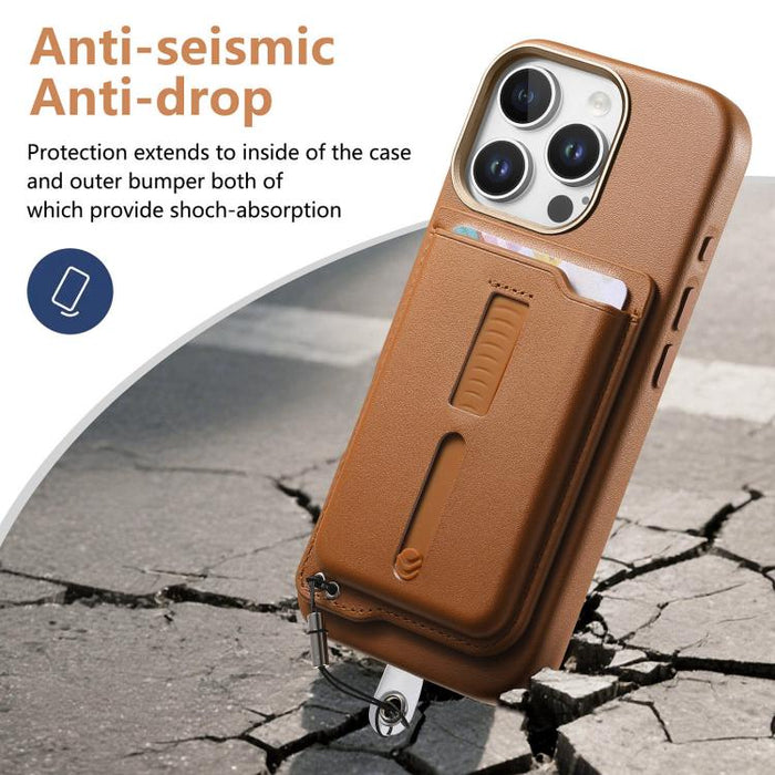 Funda para teléfono con tarjetero magnético desmontable, anillo de agarre y cuerda antipérdida., For iPhone 14 Pro, For iPhone 14 Pro Max