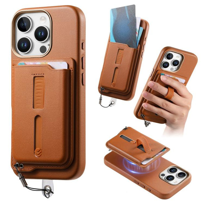 Funda para teléfono con tarjetero magnético desmontable, anillo de agarre y cuerda antipérdida., For iPhone 14 Pro, For iPhone 14 Pro Max