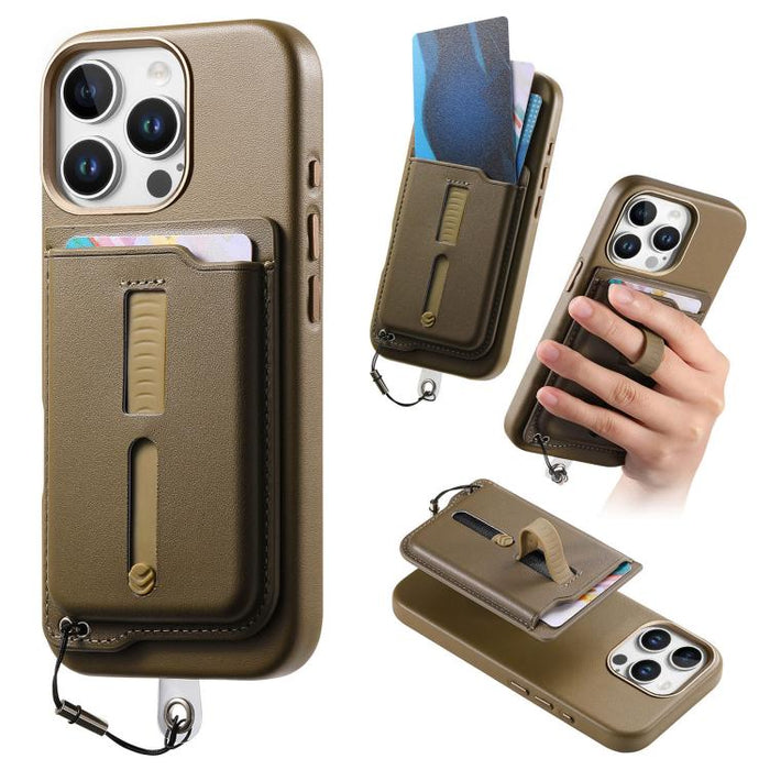 Funda para teléfono con tarjetero magnético desmontable, anillo de agarre y cuerda antipérdida., For iPhone 14 Pro, For iPhone 14 Pro Max