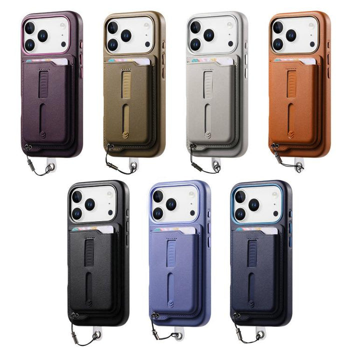 Funda para teléfono con tarjetero magnético desmontable, anillo de agarre y cuerda antipérdida., For iPhone 14 Pro, For iPhone 14 Pro Max