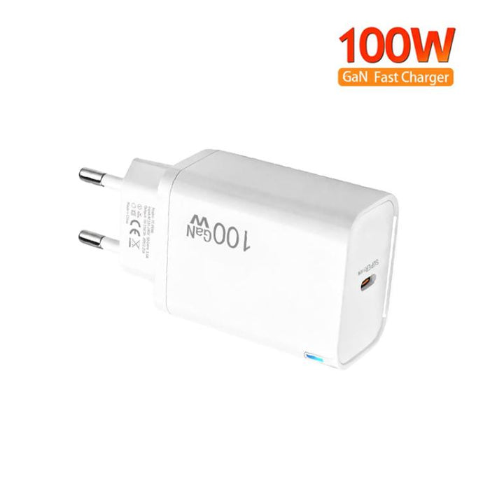Cargador TE-PD46 GaN de 100 W PD de 45 W con protocolo totalmente compatible y enchufe europeo.