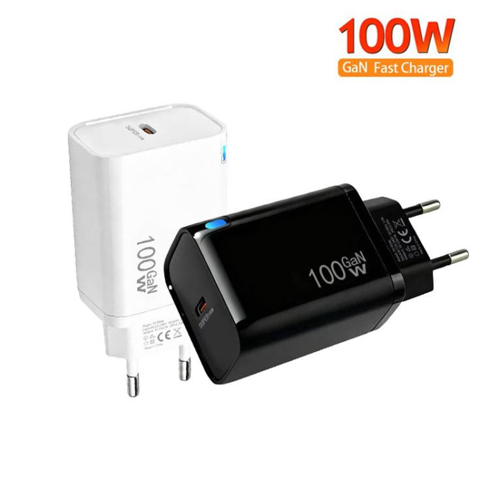 Cargador TE-PD46 GaN de 100 W PD de 45 W con protocolo totalmente compatible y enchufe europeo.