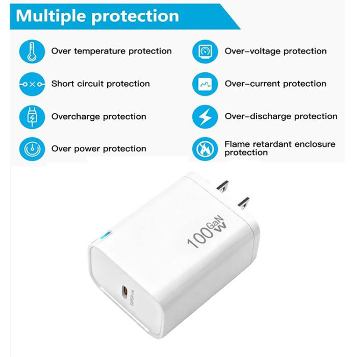 Cargador TE-PD46 GaN de 100 W PD de 45 W con protocolo totalmente compatible, enchufe estadounidense.