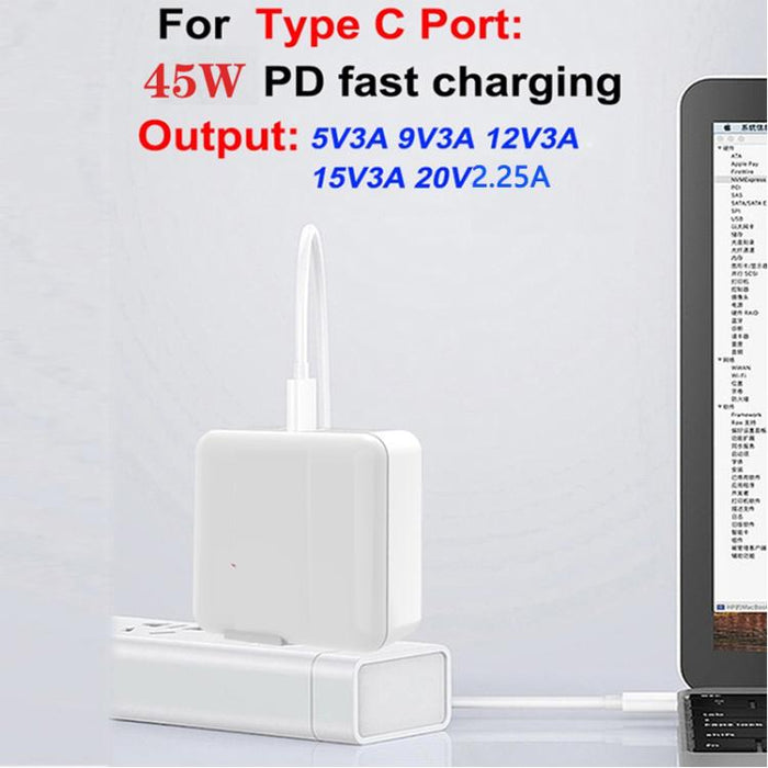 Cargador TE-PD46 GaN de 100 W PD de 45 W con protocolo totalmente compatible, enchufe estadounidense.