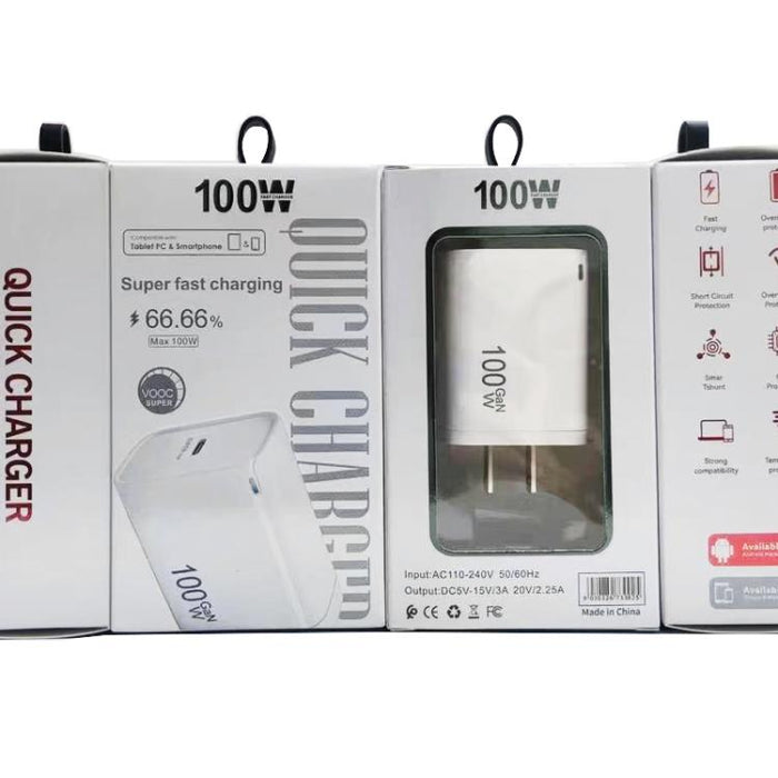 Cargador TE-PD46 GaN de 100 W PD de 45 W con protocolo totalmente compatible, enchufe estadounidense.