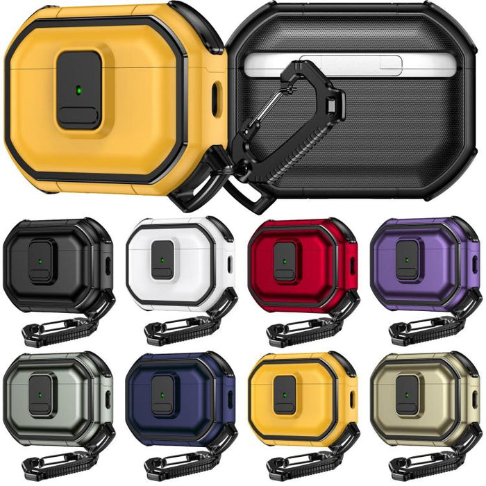 Funda protectora antigolpes para auriculares de policarbonato con cierre a presión y mosquetón., For AirPods Pro 3, For AirPods Pro 2