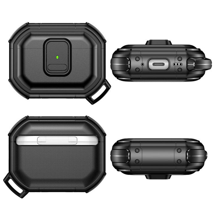 Funda protectora antigolpes para auriculares de policarbonato con cierre a presión y mosquetón., For AirPods Pro 3, For AirPods Pro 2