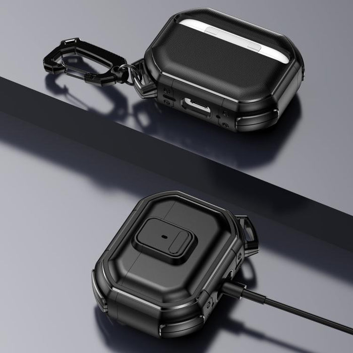 Funda protectora antigolpes para auriculares de policarbonato con cierre a presión y mosquetón., For AirPods Pro 3, For AirPods Pro 2