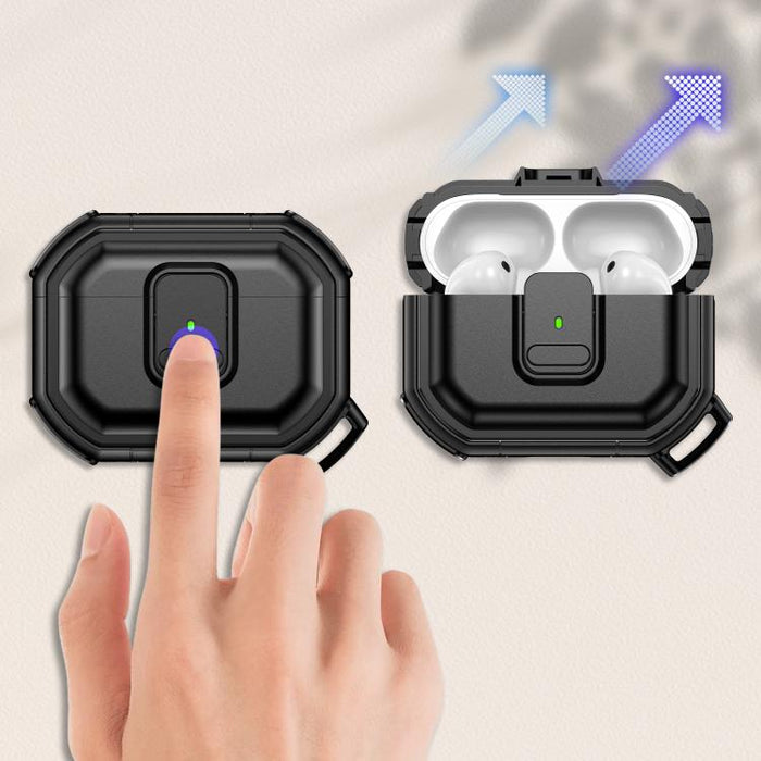 Funda protectora antigolpes para auriculares de policarbonato con cierre a presión y mosquetón., For AirPods Pro 3, For AirPods Pro 2