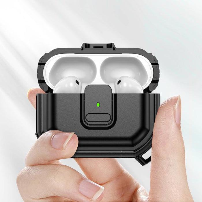 Funda protectora antigolpes para auriculares de policarbonato con cierre a presión y mosquetón., For AirPods Pro 3, For AirPods Pro 2
