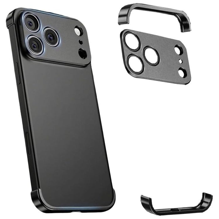 Funda para teléfono ultradelgada sin marco de aleación de titanio con protección antichoque en las cuatro esquinas, For iPhone 17 Pro Max, For iPhone 17 Pro, For iPhone 17, For iPhone Air