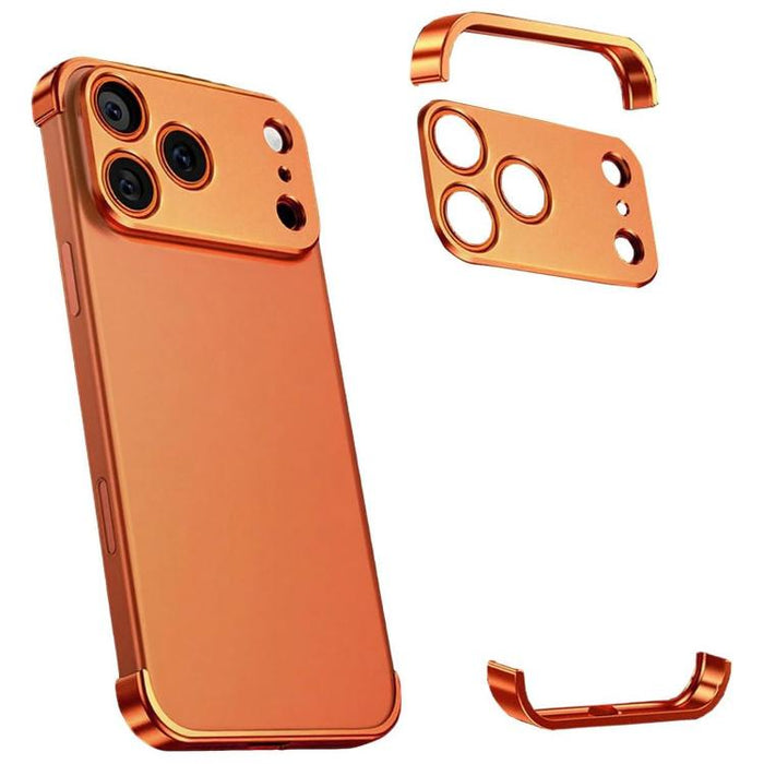 Funda para teléfono ultradelgada sin marco de aleación de titanio con protección antichoque en las cuatro esquinas, For iPhone 17 Pro Max, For iPhone 17 Pro, For iPhone 17, For iPhone Air