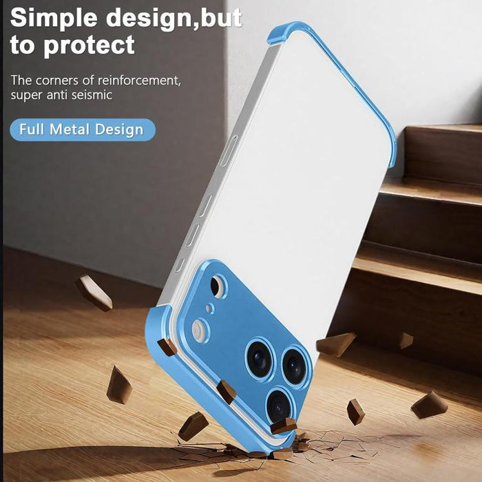 Funda para teléfono ultradelgada sin marco de aleación de titanio con protección antichoque en las cuatro esquinas, For iPhone 17 Pro Max, For iPhone 17 Pro, For iPhone 17, For iPhone Air
