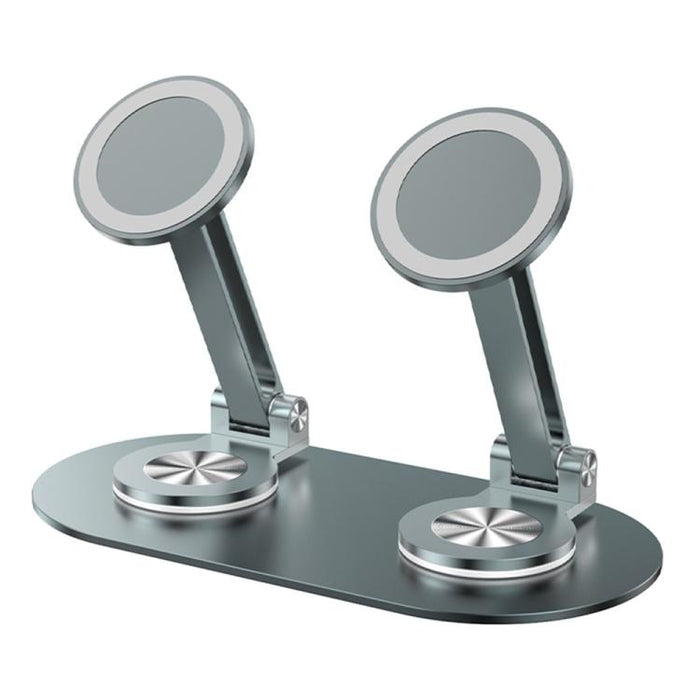 Soporte para teléfono CX-3 de aleación de aluminio giratorio 360 grados, con ángulo ajustable y doble cabezal magnético.