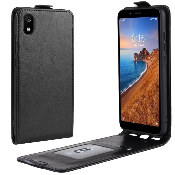 Estuche protector de cuero con tapa vertical Crazy Horse para Xiaomi Redmi 7A